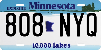 MN license plate 808NYQ