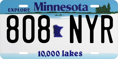 MN license plate 808NYR