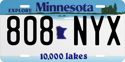MN license plate 808NYX
