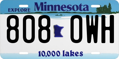 MN license plate 808OWH