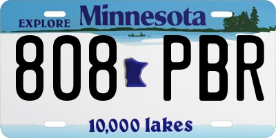 MN license plate 808PBR