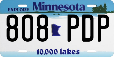MN license plate 808PDP