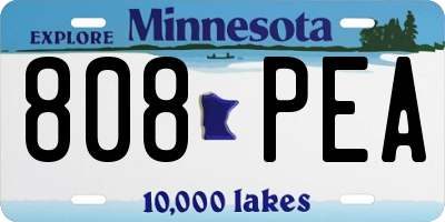 MN license plate 808PEA