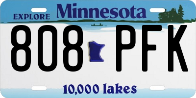 MN license plate 808PFK