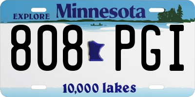 MN license plate 808PGI