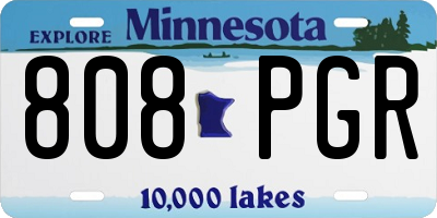 MN license plate 808PGR