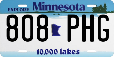 MN license plate 808PHG