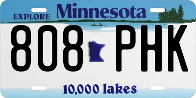 MN license plate 808PHK