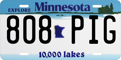 MN license plate 808PIG