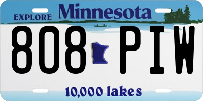MN license plate 808PIW