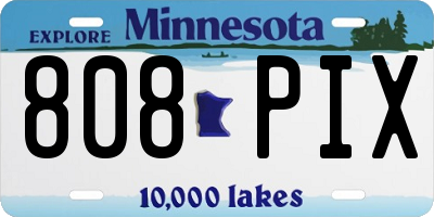 MN license plate 808PIX