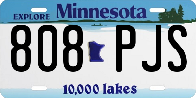 MN license plate 808PJS