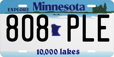 MN license plate 808PLE