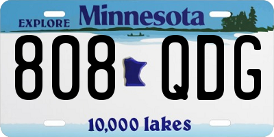 MN license plate 808QDG