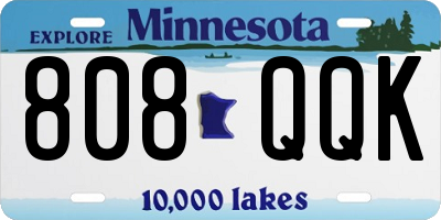 MN license plate 808QQK