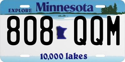 MN license plate 808QQM