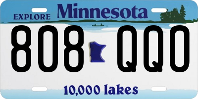 MN license plate 808QQO