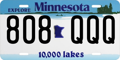 MN license plate 808QQQ