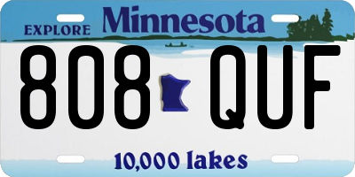 MN license plate 808QUF