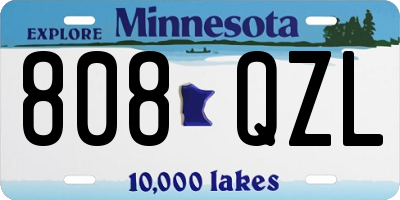 MN license plate 808QZL