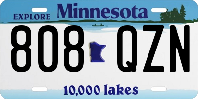 MN license plate 808QZN