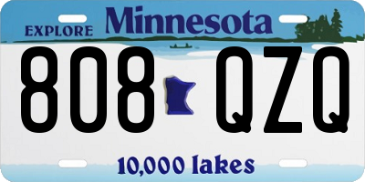 MN license plate 808QZQ