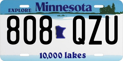 MN license plate 808QZU