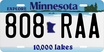 MN license plate 808RAA