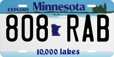 MN license plate 808RAB