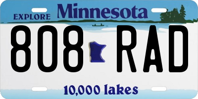 MN license plate 808RAD
