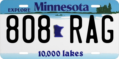 MN license plate 808RAG
