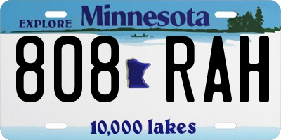 MN license plate 808RAH