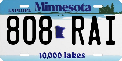 MN license plate 808RAI