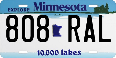 MN license plate 808RAL