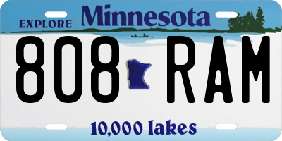 MN license plate 808RAM