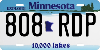 MN license plate 808RDP