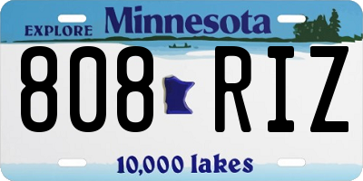 MN license plate 808RIZ