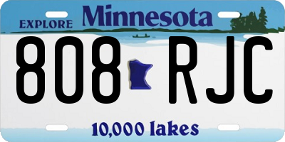 MN license plate 808RJC
