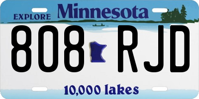 MN license plate 808RJD