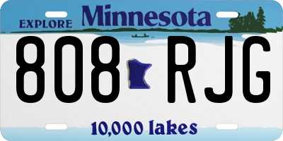 MN license plate 808RJG