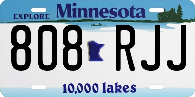 MN license plate 808RJJ