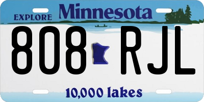 MN license plate 808RJL