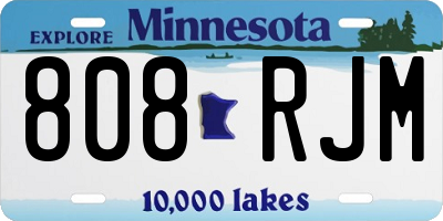 MN license plate 808RJM