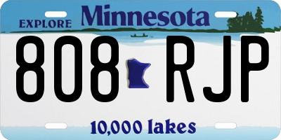 MN license plate 808RJP