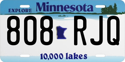 MN license plate 808RJQ