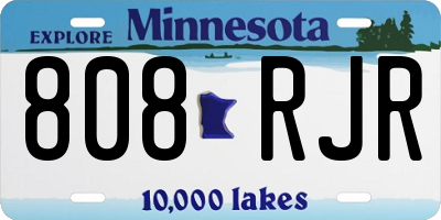 MN license plate 808RJR