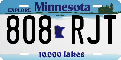 MN license plate 808RJT