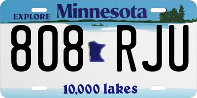 MN license plate 808RJU