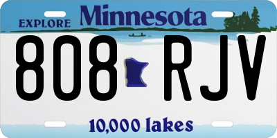 MN license plate 808RJV