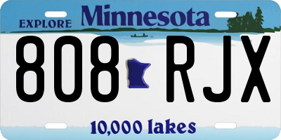 MN license plate 808RJX